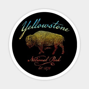 Yellowstone National Park Walking Bison Magnet